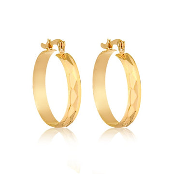 18K Gold Layered Oro Laminado Hoops